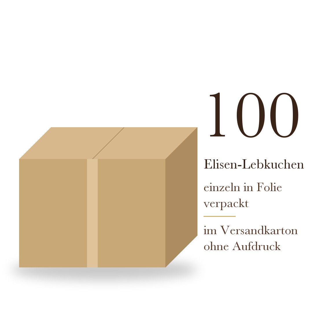 HAUS ELISE Versandkarton mit 100 einzeln verpackten Elisen-Lebkuchen