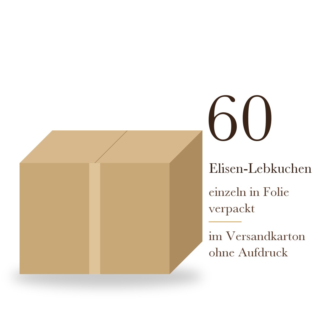 HAUS ELISE Versandkarton mit 60 einzeln verpackten Elisen-Lebkuchen